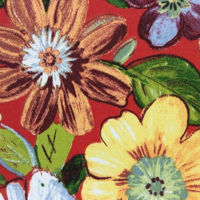 Robyn Cherry in Outdoor Designer Fabric Red Polyester Fire Rated Fabric Big Flower  Floral Outdoor   Fabric