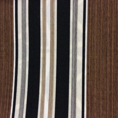 Saladino Stripe Driftwood in Outdoor Designer Fabric Brown Polyester Fire Rated Fabric Striped   Fabric
