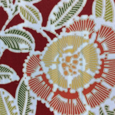 Unala Multi Salsa in Outdoor Designer Fabric Red Polyester Fire Rated Fabric Modern Floral Floral Outdoor   Fabric
