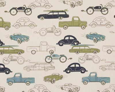 Premier Prints Retro Rides Felix Natural in New Fall Premier Prints Beige 7  Blend Automobile All Things Boy Quilting   Fabric