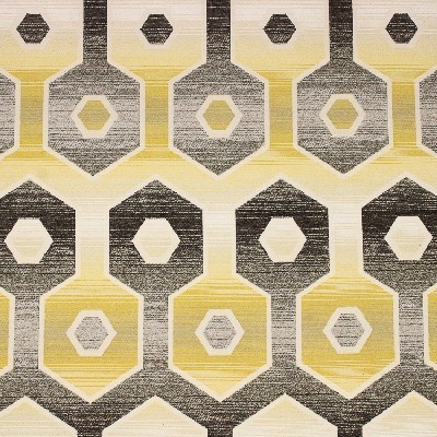 Richloom Quattroporte Canary in Charleston Yellow Rayon  Blend Lattice and Fretwork   Fabric