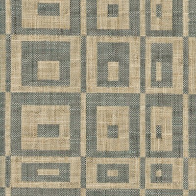 Roth and Tompkins Textiles Cubic Aegean new roth 2024 Green Polyester Polyester Squares  Fabric