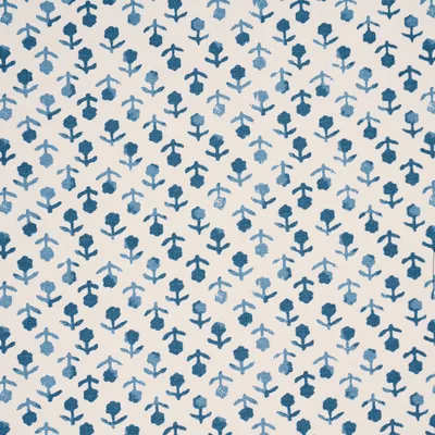 Schumacher Fabric Beatriz Handprint Cobalt