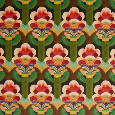 Schumacher Fabric Fleur Indienne Velvet Cinnabar