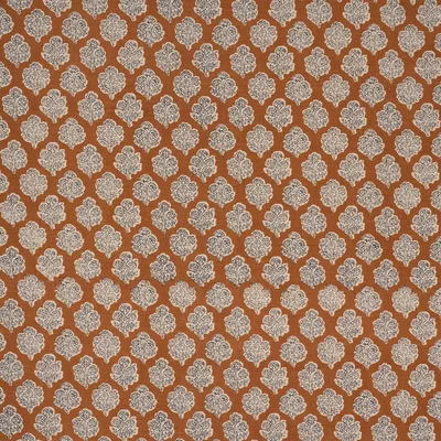 Schumacher Fabric Manali Hand-Print Spice & Indigo