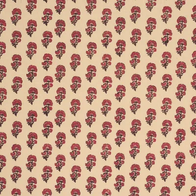 Schumacher Fabric Kaasni Hand-Block Print Red