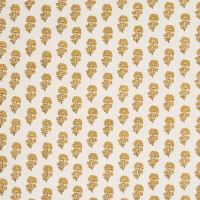 Schumacher Fabric Kaasni Hand-Block Print Yellow