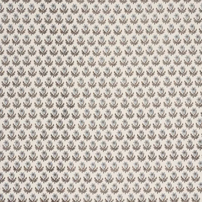 Schumacher Fabric Amisha Hand-Print Blue & Brown