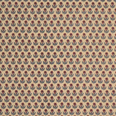 Schumacher Fabric Amisha Hand-Print Red & Indigo