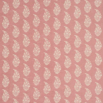 Schumacher Fabric Kaia Paisley Hand-Print Pink