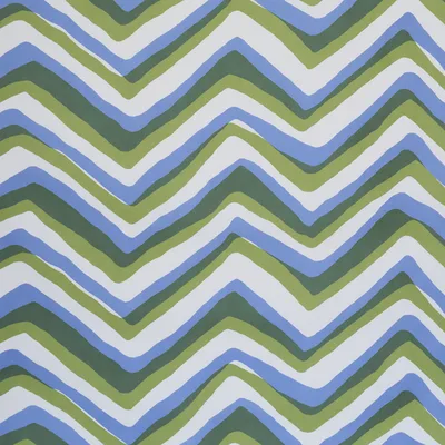 Schumacher Fabric Chevron Green & Blue