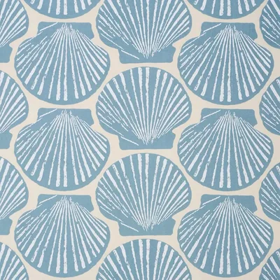 Schumacher Fabric Scallop Shell Light Blue