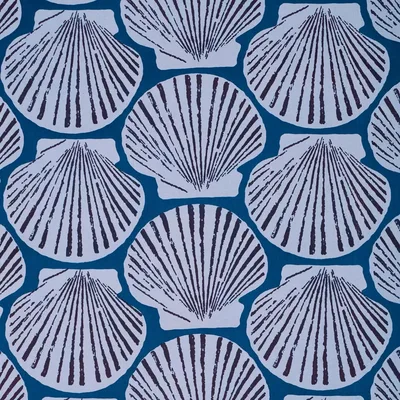 Schumacher Fabric Scallop Shell Indigo