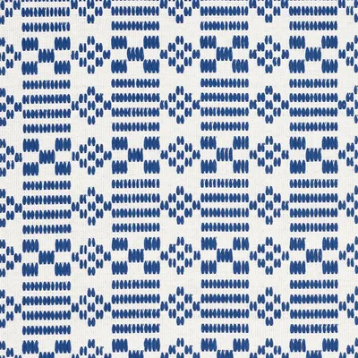 Schumacher Fabric Wilson Embroidery Indigo