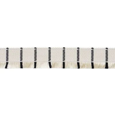 Schumacher Trim Frances Silk Fringe Black And White