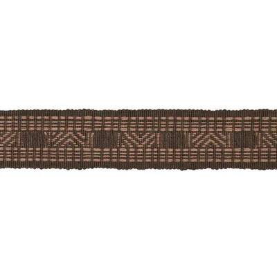 Schumacher Trim Nael Linen Cotton Tape Cedar Brown