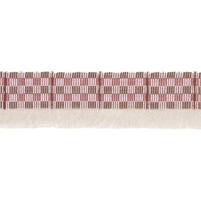 Schumacher Trim Skyline Plaid Fringe Merlot