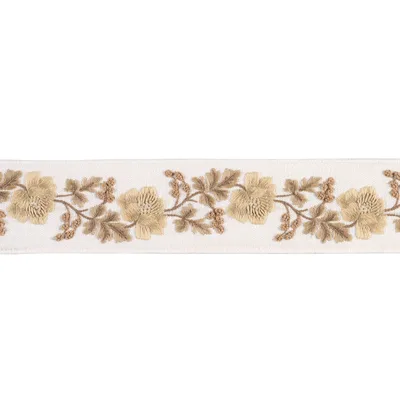 Schumacher Trim Elise Hand-Embroidered Tape Harvest