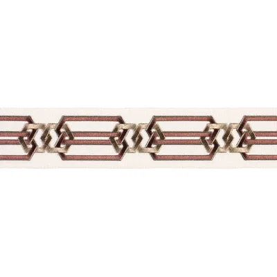 Schumacher Trim Corinne Tape Rust & Beige