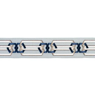 Schumacher Trim Corinne Tape Blue & White