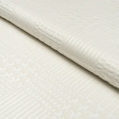 Schumacher Fabric Fuzzy Plaid Nacre