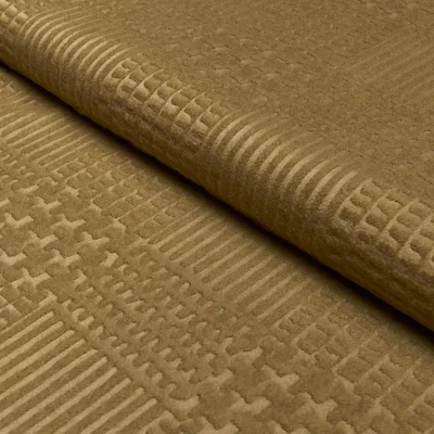 Schumacher Fabric Fuzzy Plaid Camel