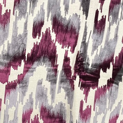 TFA Ettica Plum in Textile Fabrics Associates Multipurpose Rayon  Blend Fire Rated Fabric Patterned Chenille  Abstract  Fire Retardant Velvet and Chenille  Fire Retardant Upholstery  Patterned Velvet   Fabric