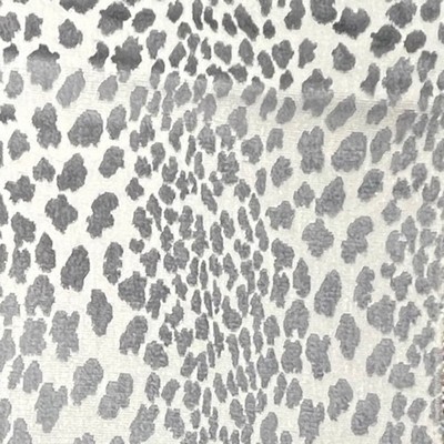 TFA Seeing Spots Silver in Textile Fabrics Associates Multipurpose Rayon  Blend Fire Rated Fabric Animal Print  Patterned Chenille  Animal Print Velvet   Fabric