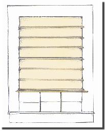 Roman Fold Shade with Slats or Stitched by   