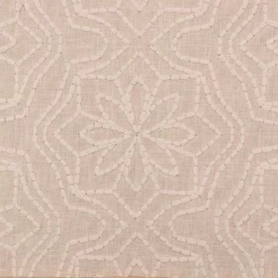 Valiant Alpine Linen New 2022 Beige Multipurpose Poly  Blend Crewel and Embroidered  Line Drawn Flower  Floral Medallion  Floral Embroidery Fabric