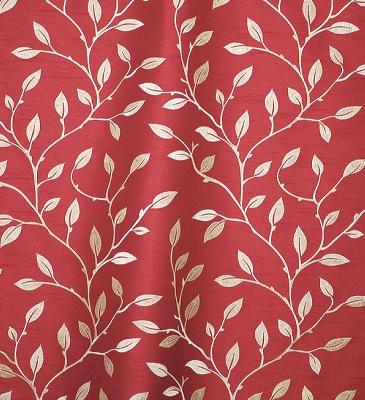 Valiant Capri Chill 2010 New Offerings Red Drapery Polyester Polyester Floral Faux Silk  Leaves and Trees  Floral Embroidery Fabric