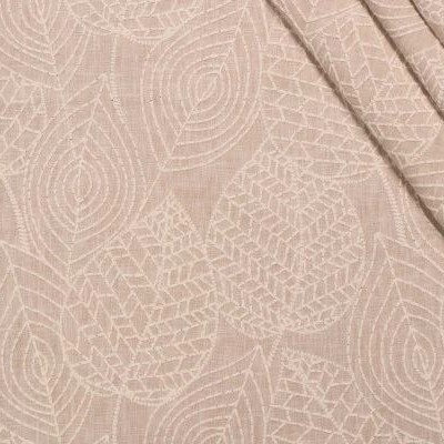 Valiant Eden Linen New 2022 Beige Multipurpose Poly  Blend Crewel and Embroidered  Floral Embroidery Leaves and Trees  Fabric