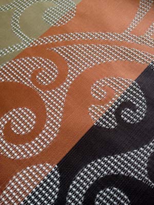 Valiant Hailey Mojave Valiant Fabrics - Fall 2011 Hanging Samples Orange Drapery Polyester Polyester Scroll  Wide Striped  Fabric