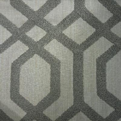 Tao Pewter in summer 2014 Grey Drapery-Upholstery Polyester  Blend Geometric  Crewel and Embroidered   Fabric
