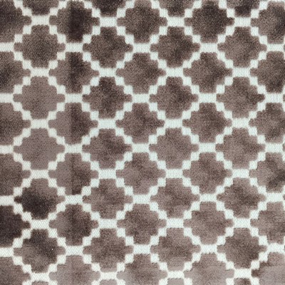 Central 04 Mocha Central Brown Drapery-Upholstery Viscose  Blend Fire Rated Fabric Heavy Duty Patterned Velvet  Fabric