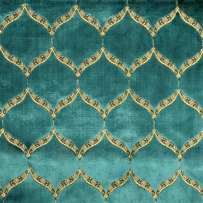 Eliza Cerulean new2020 Blue Upholstery POLYESTER POLYESTER Patterned Velvet  Fabric