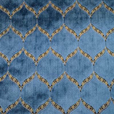 Eliza Royal new2020 Blue Upholstery POLYESTER POLYESTER Patterned Velvet  Fabric