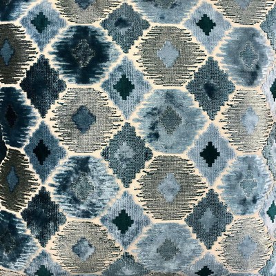 Gretty Cerulean 01 winter 2021 Blue Multipurpose Polyester Polyester Geometric  Patterned Velvet  Contemporary Velvet  Fabric