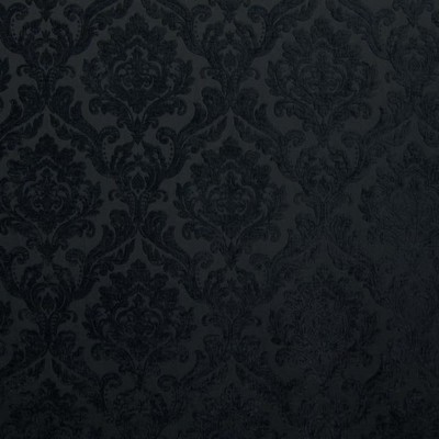 Neiman Black Neiman Black Multipurpose Polyester Polyester Fire Rated Fabric Patterned Chenille  Classic Damask  Patterned Velvet  Fabric