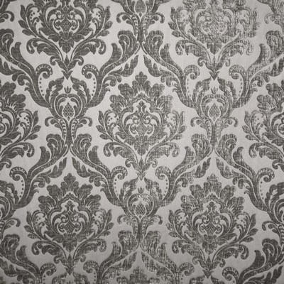 Neiman Gray Neiman Grey Drapery Polyester Polyester Fire Rated Fabric Classic Damask  Fabric