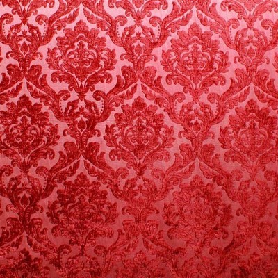 Neiman Red Neiman Red Multipurpose Polyester Polyester Fire Rated Fabric Patterned Chenille  Classic Damask  Patterned Velvet  Fabric