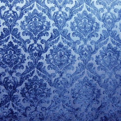 Neiman Sapphire Neiman Blue Multipurpose Polyester Polyester Fire Rated Fabric Patterned Chenille  Classic Damask  Patterned Velvet  Fabric