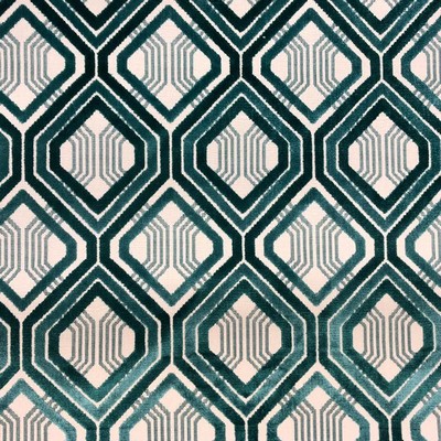 Stefano Turquoise new2020 Blue Upholstery POLYESTER POLYESTER Geometric  Patterned Velvet  Fabric
