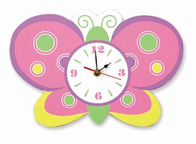 butterfly,butterflies,clock,clocks,wall clock,butterfly wall clock,butterfly clock,kids clocks,kids wall clocks,kids wall decor,trend lab,100222,Baby Butterfly Wall Clock,120109