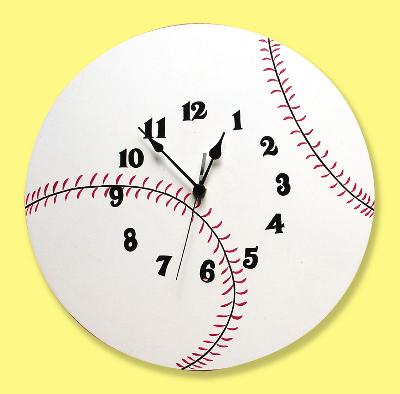 baseball,baseball decor,clock,clocks,wall clock,kids wall clock,kids clocks,sports decor,baseball decor,trend lab,100328,Baseball Wall Clock,120113