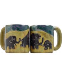 Elephants Round Stoneware Mug by   