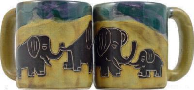 Mara Elephants Round Stoneware Mug 510B3  Round Mugs Round Mugs 
