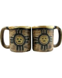 Zia Sun Round Stoneware Mug by   