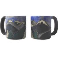 Snowy Mountains Round Stoneware Mug  by   