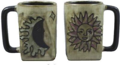 Mara Sun Moon Tan Square Stoneware Mug square mugs 2014 511R6  Square Mugs 